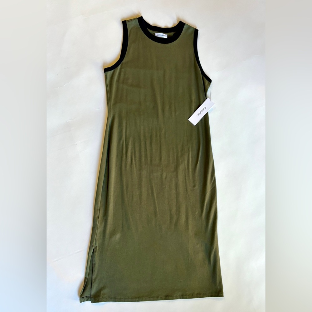 Calvin Klein Olive Green T-shirt Dress